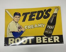 Ted Williams Creamy Root Beer Ad Sign Retro Reproduction Boston Red Sox picture