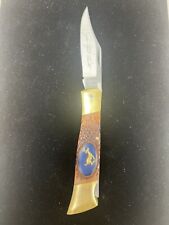 Camillus USA American Wildlife Series Running Deer Knife 14 KT Plated #11 picture