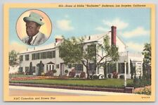 Los Angeles California Home Of Eddie Rochester Anderson Comedian Linen Postcard picture
