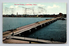 c1912 DB Postcard Cambridge MA Massachusetts Harvard Bridge picture