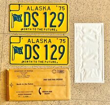 1975 ALASKA license plates PAIRS – UNUSED OUTSTANDING vintage antique auto tags picture
