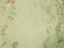 Designer Embroidered Silk Dupioni Fabric ~ Italian Garden ~ Pistachio picture