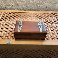 Vintage Cedar Wood Footed Jewelry/Trinket old wooden box picture