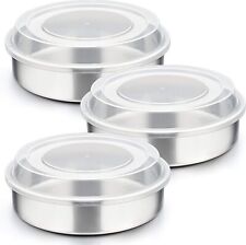 P&P CHEF 8-inch Cake Pan with Lid Set (3 Pans + 3 Lids), Stainless Steel Round.. picture