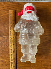Vintage Clear Red & White 1960's Santa Claus Candy Container Bank Hong Kong picture