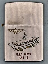 Vintage 1964 USS Wasp CVS 18 Chrome Zippo Lighter picture