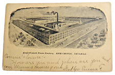 New Castle Indiana Krell-French Piano Factory Private Mailing Card 1906 picture