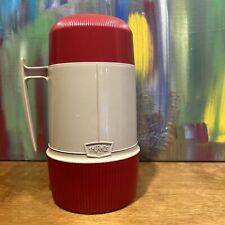 Vintage #6202 Red Tan Thermos Pint Wide Mouth Vacuum Jar picture