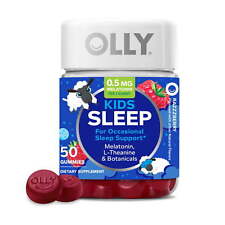 OLLY Kids Sleep Gummy Supplement, 0.5 Melatonin, L Theanine, Raspberry, 50 Ct. picture