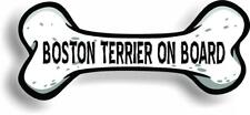 Dog on Board Boston Terrier Bone Car Magnet Bumper Sticker 3