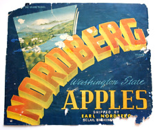 Original rare NORDBERG apple crate label Earl Nordberg Selah WA soaker Yakima picture