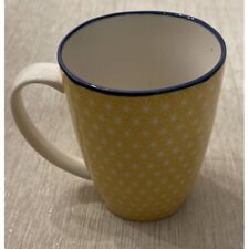 Certified International Coffee Mug Yellow White Geometric Pattern picture