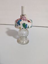 Vintage Avon COLLECTIBLE CLEAR GLASS BOTTLE WITH MULTICOLOR  PLASTIC SHADE picture