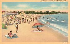 Postcard CT East Norwalk Calf Pasture Beach Posted 1941 Linen Vintage PC J9989 picture