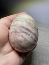Vintage Alabaster Colored Marble Granite Stone Eggs Lot Of 2 picture