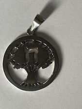 Vintage Chai And Tree Of Life Sterling Silver Pendant picture