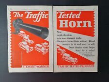 Vintage 1928 Stewart Warner Speedometer Traffic Tested Horn Two Page Original Ad picture