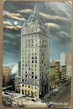 San Francisco Call Building Night View Antique Postcard c1910 picture