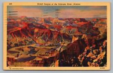 Grand Canyon AZ c1940s Colorado River North South Rim Arizona Postcard Vtg G8 picture