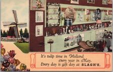 HOLLAND, Michigan Postcard BERT SLAGH & SON / Slagh's Store Interior View LINEN picture