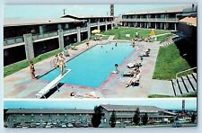Pueblo Colorado Postcard Continental Pueblo Motor Hotel Heated Pool 1960 Vintage picture