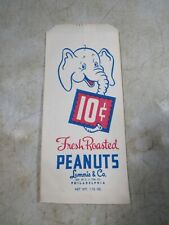 Vintage Lummis & Co Fresh Roasted Peanuts 10 Cents Circus Bag 1.75 Oz NOS  picture