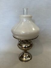 Antique Rayo Nickel Plated Oil Lamp w/Opal Glass Shade, 21