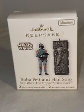 2010 Hallmark Star Wars Empire Strikes Back Boba Fett Han Solo Mini Ornament picture