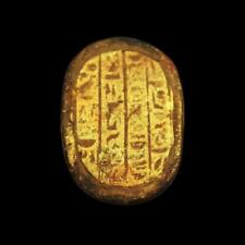 Rare Antique Egyptian Golden Stone Scarab Beetle Amulet Figurine...UNIQUE picture
