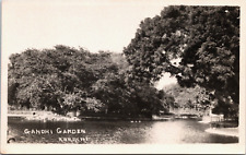 RPPC Old Karachi Zoo British Raj c1934 Mahatma Gandhi Garden Duck Pond Postcard picture