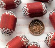 Vintage RED Chevron Trade Bead Dated for Collections   C95c   BIN C picture