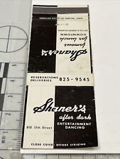 Matchbook Cover  Shaner’s  Entertainment Dancing  Denver, CO Lunch gmg Unstruck picture