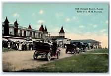 c1910's View From R. R. Station Cars Old Orchard Beach Maine ME Antique Postcard picture