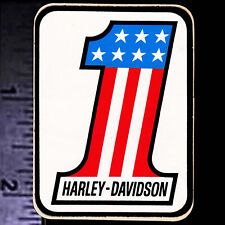 HARLEY DAVIDSON # 1 - Original Vintage 1970’s Racing Motorcycle Decal/Sticker picture
