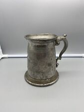 Antique Vintage ENGLISH PEWTER Pint Tankard Made In England RAIMOND Glass Bottom picture