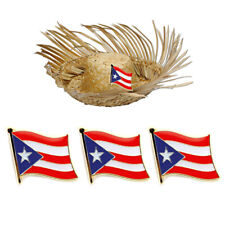 3 Pc Puerto Rico Flag Lapel Pin Patriotic Puerto Rican Pinback Hat Tie Cap Badge picture