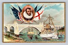 Henry Hudson, Henry Hudson Memorial Bridge To Be Erected, Vintage Postcard picture