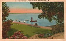 Postcard NY Seneca Falls Bathing at Cayuga Lake State Park 1950 Vintage PC e8470 picture