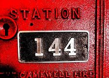 Vintage Gamewell Fire Alarm Call Box Number 144 Tag picture