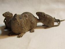 Antique Austrian cold painted bronze mice marked Geschutzt Depose picture