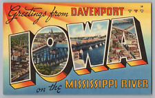 Postcard Greetings From Davenport, Iowa, Large Letter picture