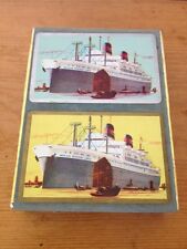 Vtg Antique American President Lines Steamship Playing Cards Double Deck w Box picture