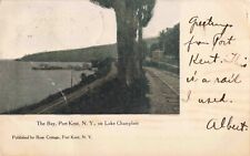 The Bay Port Kent Lake Champlain New York NY Railroad Tracks 1906 Postcard picture