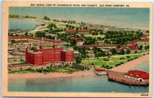 Postcard Aerial View of Chamberlin Hotel and Vicinity, Old Point Comfort, VA picture