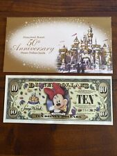 2005 $10 Disney Minnie Mouse 50th Anniversary Disney Dollar Mint W/50th Envelope picture