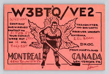 1957 MONTREAL CANADA HOCKEY QSL. POSTCARD. HH19 picture