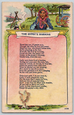 Antique Poem Art Postcard~ The Gypsy's Warning picture
