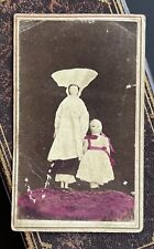 Antique CDV Photo Of Two Dolls Hand Colored Tinted Teeple Bros Wooster Ohio picture