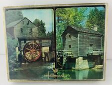 Vintage Hallmark Playing Cards Old Mill Stream Complete With Jokers And Case picture