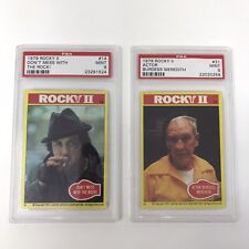 1979 Rocky II #14 & 31 Don’t Mess With The Rock & Burgess Meredith Mickey PSA 9 picture